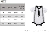 Newborn Baby Clothing Summer Gentleman Rompers 0-12M Infnat Boys Cotton Jumpsuit Male Bebe Body Clothes Tie Print Short Sleeve