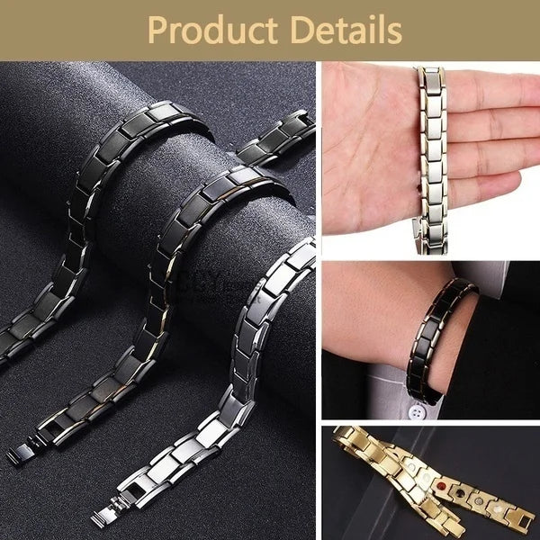 Men Jewellery Magnetic Therapy Element Slimming Weight Loss Bracelet for Men Anti-Fatigue Healing Hematite Bracelet Jewelry Gift