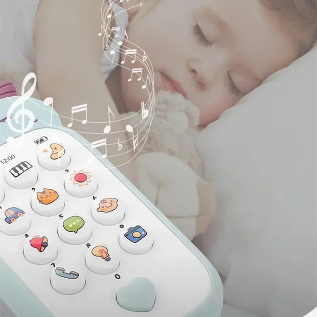 Baby Simulation Phone Toy with Teether Infant Early Education Learning Machine Music Sound Telephone Sleeping Toys for Kids Gift