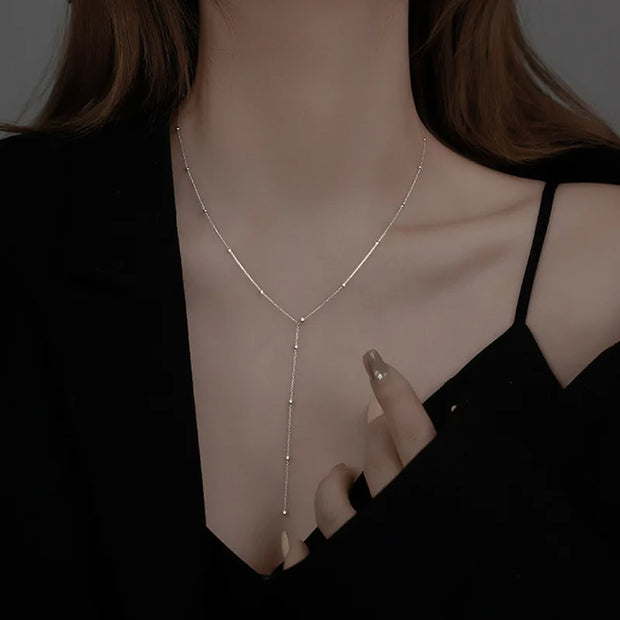 Women's Exquisite Charm Long Neck Chain Romantic Classic Elegant Style Jewelry Delicate Korean Fashion Necklace Trendy Jewellery