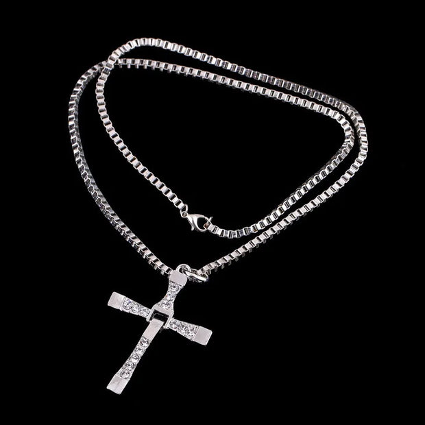 Mens Jewellery Zircon Cross Pendant Necklace Chain for Men Friend Gift Hip-hop Punk Party Faith Jewelry Accessories Colla Hombre