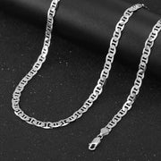 ORSA JEWELS Italian 925 Sterling Silver 2.6mm 3.7mm 5.0mm Flat Mariner Chain Necklace for Women Men Fashion Silver Jewelry SC78