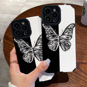 Fashion Butterfly Pattern Phone Case For iPhone 11 12 13 14 Pro Max X XR XS Max 7 8 Plus Shockproof Lens Protection Soft Cover