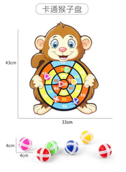 Child Montessori Toys for Kids 2 To 4 Years Old Cartoon Animal Dart Board Sticky Ball Family Interactive Educational Toys Baby