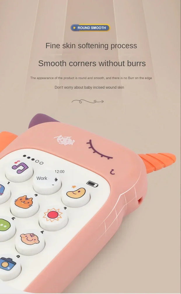 Baby Simulation Phone Toy with Teether Infant Early Education Learning Machine Music Sound Telephone Sleeping Toys for Kids Gift