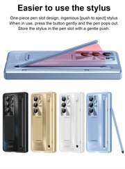 With Touch Pen For Samsung Galaxy Z Fold 6 5 4 Case Hinge Armor Shockproof Magnetic Kickstand 360 Full Protection Folding Cover