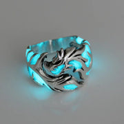 2024 Fashion Luminous Dragon Rings Gothic Adjustable Men Stainless Steel Rings Unique Boys Jewellery Vintage Halloween Anillos