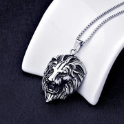 Vintage Mens Jewellery Lion Head Necklace Pattern Carving Necklace Animal Necklace Men Rock Punk Hip Hop Jewelry AnniversaryGift