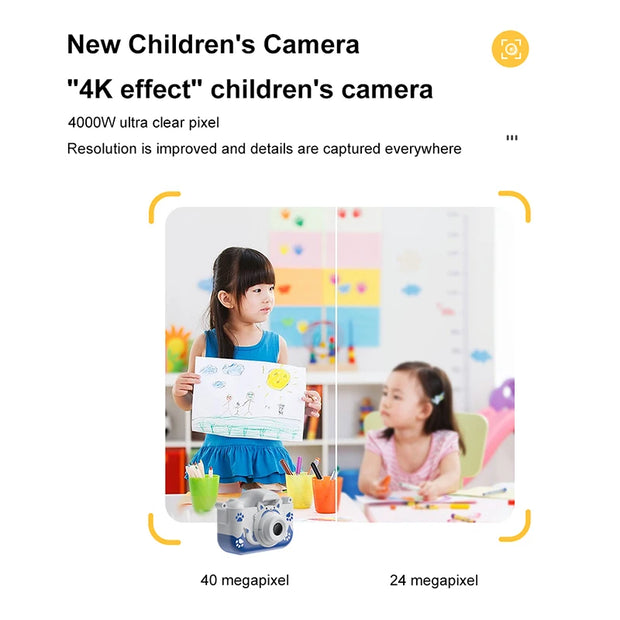 40MP HD Camera Toys for Kids Cartoon Digital Camera Little Camera Toys Tiny Video Camera for Children Christmas Birthday Gifts