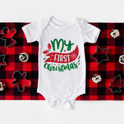 My 1st Christmas Baby Bodysuit Deer Santa Printed Newborn Jumpsuits Christmas Party Baby Infant Outfits Xmas Girls Boys Clothing