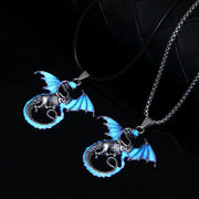 Punk Luminous Dragon Jewelry Pendant Necklace Glow In The Dark Animal Fluorescence Necklaces for Men Women Jewellery Accessories