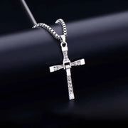 Mens Jewellery Zircon Cross Pendant Necklace Chain for Men Friend Gift Hip-hop Punk Party Faith Jewelry Accessories Colla Hombre