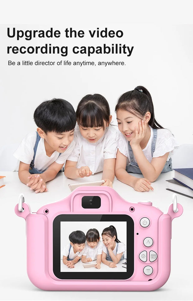 New Cartoon Kids Selfie Camera HD Kids Digital Video Cameras Toys with 32GB SD Card for Children Christmas Birthday Gifts