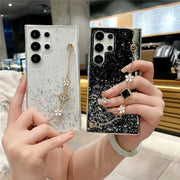 Flower Bracelet Glitter Phone Case For Samsung Galaxy A54 A55 A35 A24 A25 A15 A05 A05S A33 A34 A53 A73 A14 A13 A23 Chain Cover