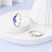 2 Pcs Ring Sets 925 Silver Jewelry Moon & Sun Ring For Women Wife Valentines's Day Gift Jewellery Lover 2 IN 1 Statement Band