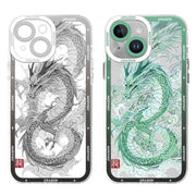 Luxury Chinese Dragon Case for Samsung Galaxy A73 5G A23 A13 A54 A14 4G A33 A24 A34 A25 A15 Transparent Soft Bumper Cover