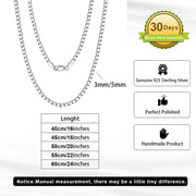 ORSA JEWELS Italian 925 Sterling Silver 2.6mm 3.7mm 5.0mm Flat Mariner Chain Necklace for Women Men Fashion Silver Jewelry SC78