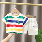 2PCS Children Clothing mother Kids Clothes Children's Sets Boys T-shirt Shorts Summer Cotton Short sleeve fashion Suit