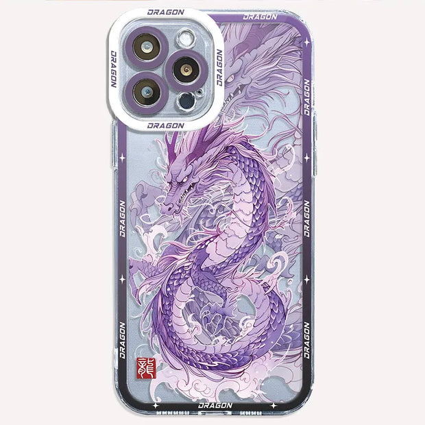 Luxury Chinese Dragon Case for Samsung Galaxy A73 5G A23 A13 A54 A14 4G A33 A24 A34 A25 A15 Transparent Soft Bumper Cover