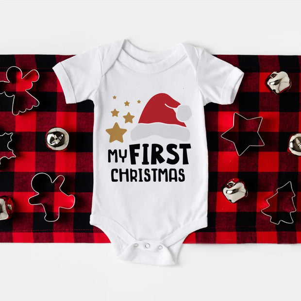 My 1st Christmas Baby Bodysuit Deer Santa Printed Newborn Jumpsuits Christmas Party Baby Infant Outfits Xmas Girls Boys Clothing