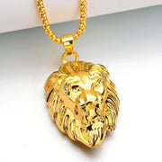 Vintage Mens Jewellery Lion Head Necklace Pattern Carving Necklace Animal Necklace Men Rock Punk Hip Hop Jewelry AnniversaryGift