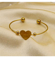 Stainless Steel Heart Bracelet for Women Cuff Bracelets on Hand Couple Fashion Bangles Jewellery Accessories Gift