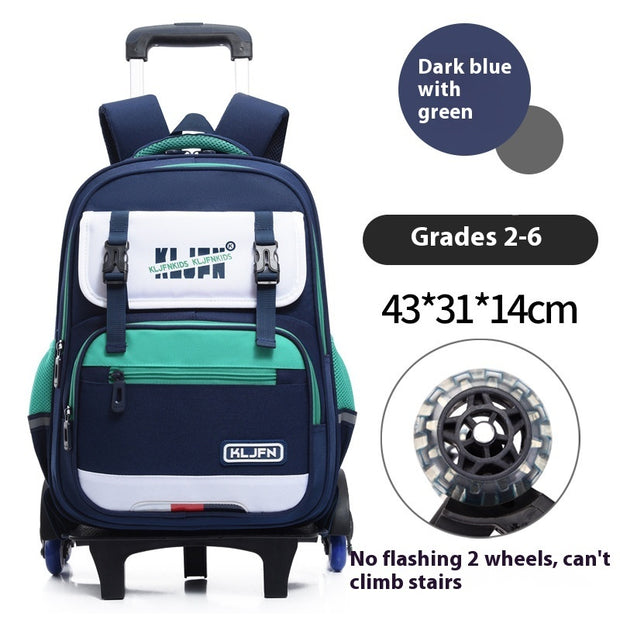 Children's Trolley Lightweight Shoulder Pad Wear-resistant Large Capacity Spine Protection Backpack Waterproof