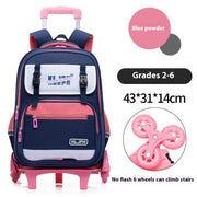 Children's Trolley Lightweight Shoulder Pad Wear-resistant Large Capacity Spine Protection Backpack Waterproof