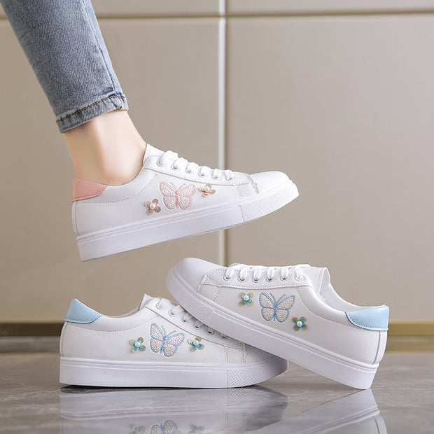 Women's Flat Low-top Sneakers Bow